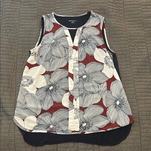 Merona Women's Floral Sleeveless Top - Red and White